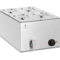 Madopvarmere>Bain marie elvarmer med vandhane 4 x GN 1/4 600 W