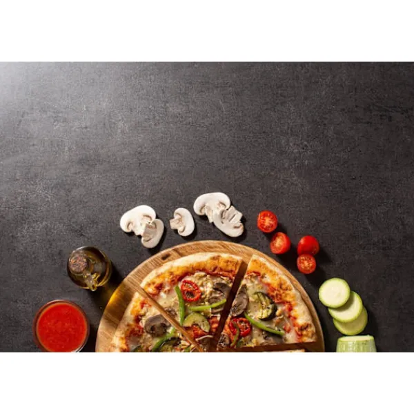 Pizzaskærere>Bambus pizzaskære- og serveringssæt – 2 dele, rustfrit stålskærer