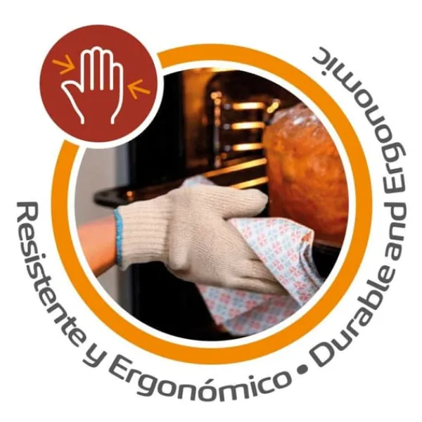 Grydelapper & Grillvanter>Barbecue glove Aktive 24 enheder Beige