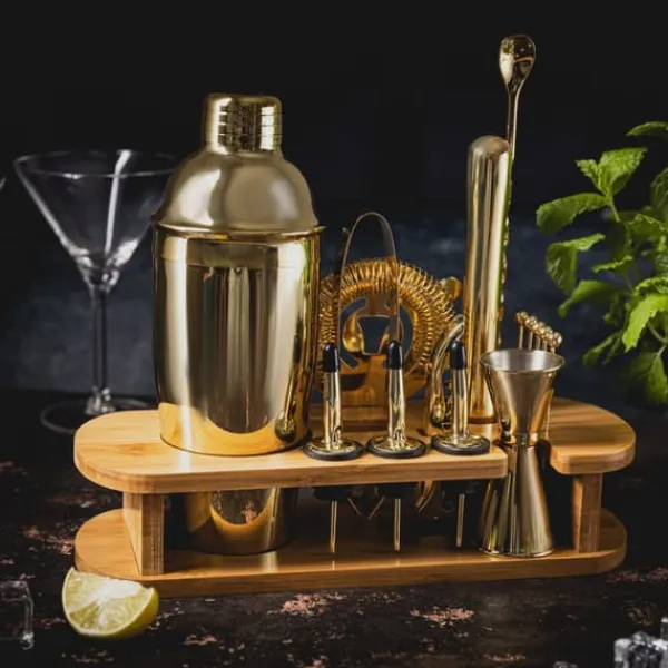 Barudstyrssæt>Bartendersæt 16 dele Shaker KLAUSBERG KB-7583 guld