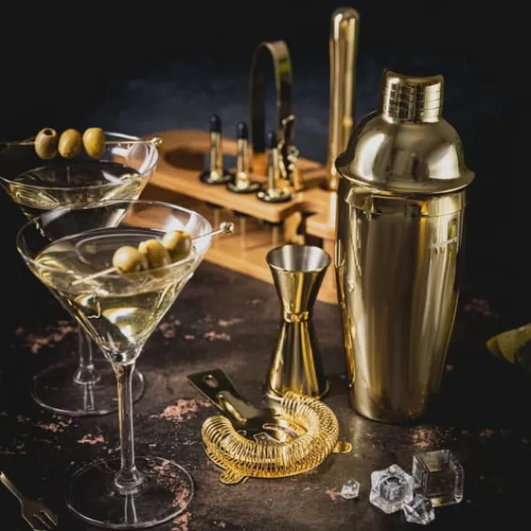 Barudstyrssæt>Bartendersæt 16 dele Shaker KLAUSBERG KB-7583 guld