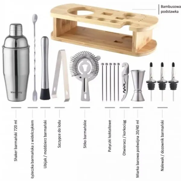 BARTENDERSÆT 16 ELEMENTER KLAUSBERG KB-7582 New