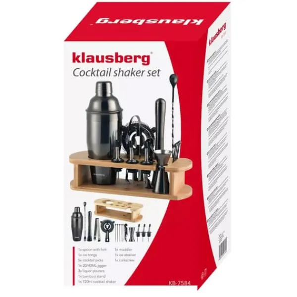 Barudstyrssæt>Bartendersæt 16 stk. KLAUSBERG KB-7584 Shaker grafit