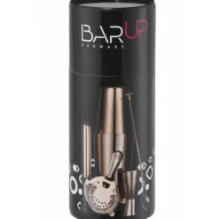 Barudstyrssæt>Bartendersæt i et rør, shaker, jigger, si, muddler, ske - kobber
