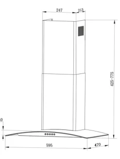 Berdsen BT-202 60 cm emhætte med skorsten Hot