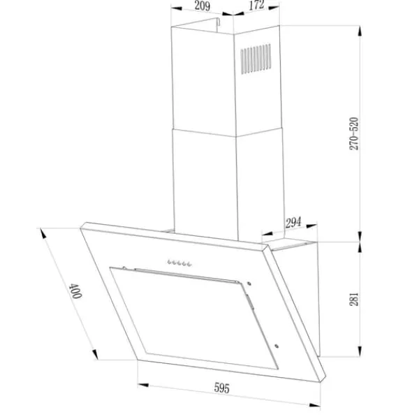 Emhætter>Berdsen BT-215 60 cm emhætte sort