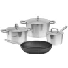 BergHOFF 7-delars kokkrlsset - Uqonic-serien med tervunna stlkastruller och CeraGreen non-stick stekpanna Outlet