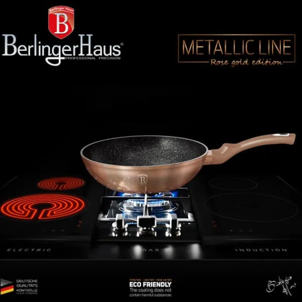 Køkkenudstyrssæt>BERLINGER HAUS BH-7058 ROSEGULD GRANIT GRYDER SÆT, 13 STK.