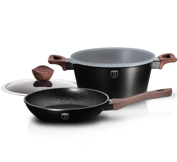 BERLINGER HAUS Ibenholt RoseWood Line BH-6782 3-delt grydesæt 24cm Discount