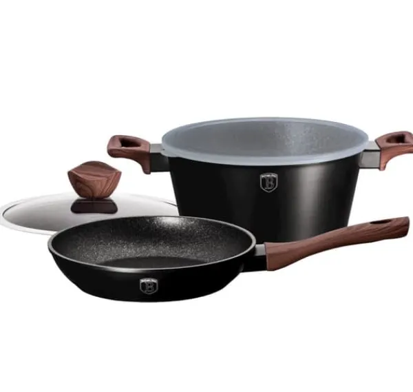 BERLINGER HAUS Ibenholt RoseWood Line BH-6782 3-delt grydesæt 24cm Discount