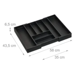 Bestikbakke, Bambus, 35x43.5x6.5 cm, Sort Discount