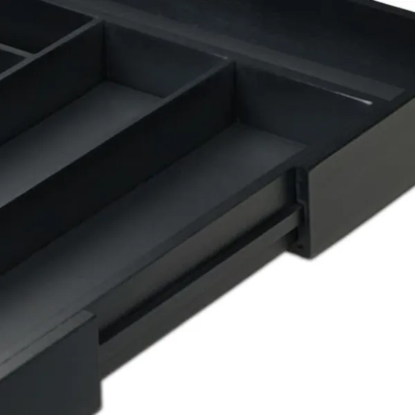 Bestikbakke, Bambus, 35x43.5x6.5 cm, Sort Discount