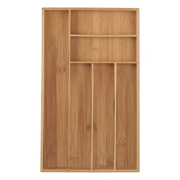 Opbevaringssystem Til Køkkenskuffer>Bestikbakke, Bambus, 5x27,5x46 cm, Natur