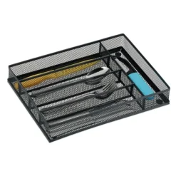 Opbevaringssystem Til Køkkenskuffer>Bestikbakke, Metal, 5x23.5x32 cm, Antracit