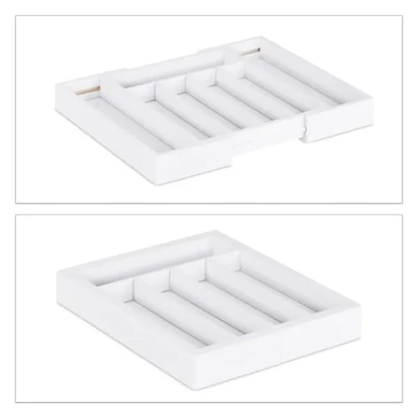 Bestikbakke, 5,5x48,5x37 cm, Hvid Outlet
