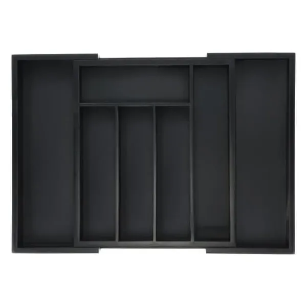 Opbevaringssystem Til Køkkenskuffer>Bestikbakke, 5x29,5x33,5 cm, Sort