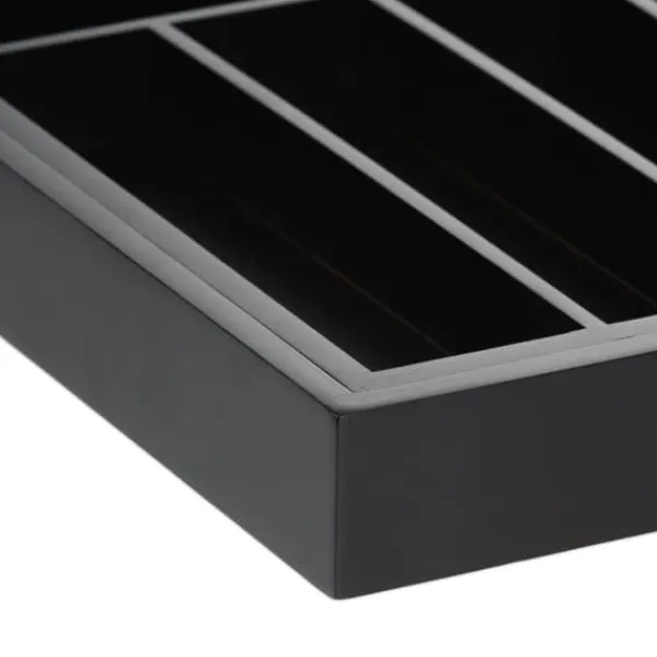Opbevaringssystem Til Køkkenskuffer>Bestikbakke, 5x29,5x33,5 cm, Sort