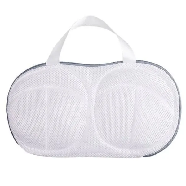 BH vasketøjstaske med dobbelt lynlås polyester antideformation mesh vaskeposer til vaskemaskine lysegrå Best