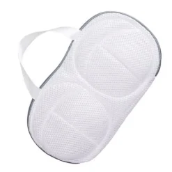 BH vasketøjstaske med dobbelt lynlås polyester antideformation mesh vaskeposer til vaskemaskine lysegrå Best