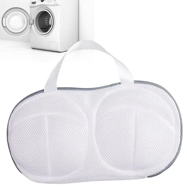 BH vasketøjstaske med dobbelt lynlås polyester antideformation mesh vaskeposer til vaskemaskine lysegrå Best