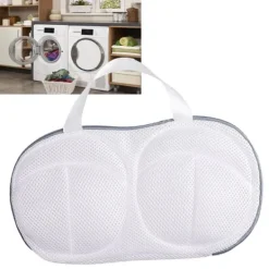 BH vasketøjstaske med dobbelt lynlås polyester antideformation mesh vaskeposer til vaskemaskine lysegrå Best