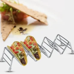 bølgeformet rustfrit stål mexicansk tacoholder display stativ skal rack 4-5 slots