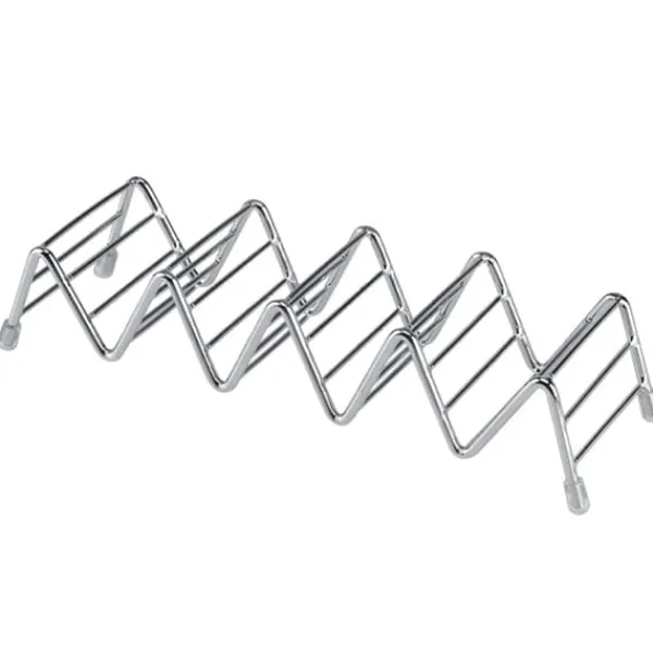bølgeformet rustfrit stål mexicansk tacoholder display stativ skal rack 4-5 slots