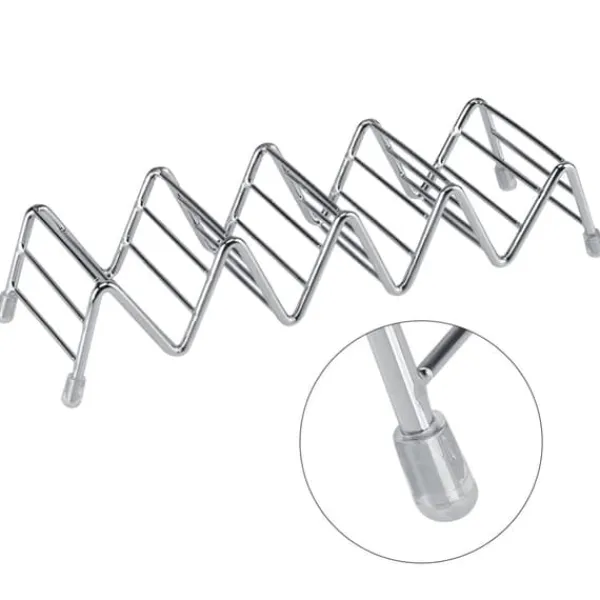 bølgeformet rustfrit stål mexicansk tacoholder display stativ skal rack 4-5 slots
