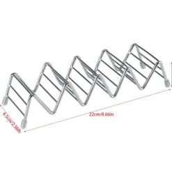 bølgeformet rustfrit stål mexicansk tacoholder display stativ skal rack 4-5 slots