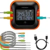 Bluetooth BBQ-termometer, stort HD-display, 4 prober,Som billede Hot