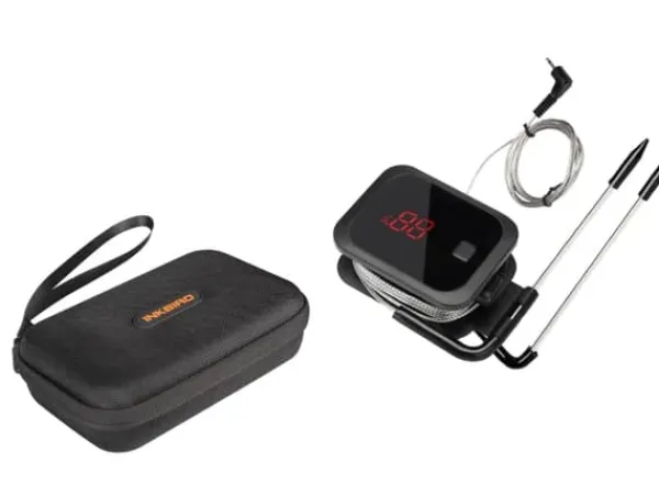 Bluetooth Trådløs BBQ Termometer, Dobbelt Prober, LED Skærm, Kompatibilitet med Smart App,2X med et etui Outlet