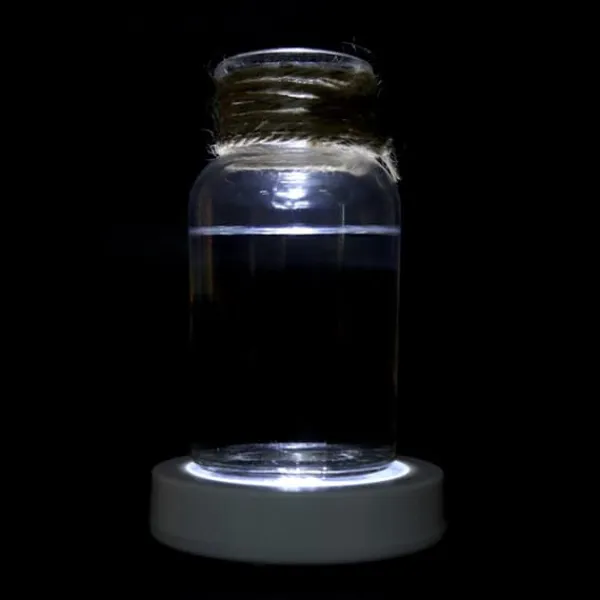 Bordskånere Til Glas>Bordskåner til vinflasker med skiftende LED-lys, hvid skal, hvidt lys, ingen batterier inkluderet