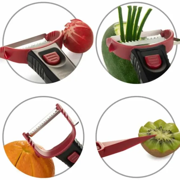 Køkkenskiver>Borner Multi Peeler - pendulskræller - julienne-tilbehør til grøntsagsnudler - sæt med 3