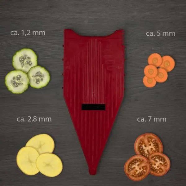 Mixere & Blendere>Borner Vital grøntsagsskæremaskine professionelt sæt rød/sort, med dressing funktion, inkl. mandolin, frugtholder, marineringsrulle, 2x knivindlæg, sk | CDON