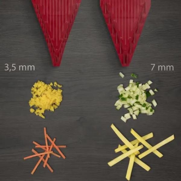 Mixere & Blendere>Borner Vital grøntsagsskæremaskine professionelt sæt rød/sort, med dressing funktion, inkl. mandolin, frugtholder, marineringsrulle, 2x knivindlæg, sk | CDON
