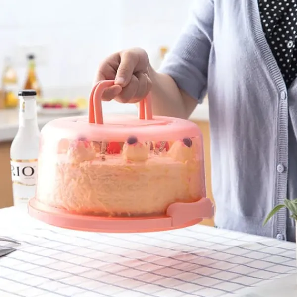 Kagedåser>Bärbar Cupcake Carrier Food Conservation Box with Handtag Transparent Cake Box