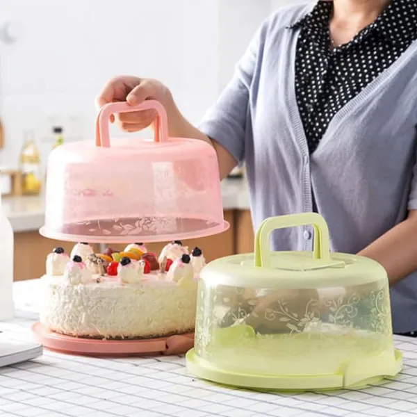 Kagedåser>Bärbar Cupcake Carrier Food Conservation Box with Handtag Transparent Cake Box