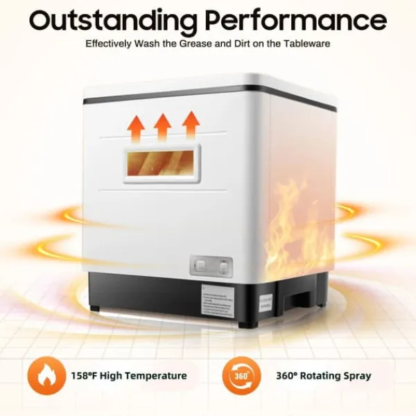 Bærbar opvaskemaskine, 1500W, 41-60L kapacitet, kondenstørring, 70 grader Celsius rengøring, rustfrit stål 304 materiale Clearance
