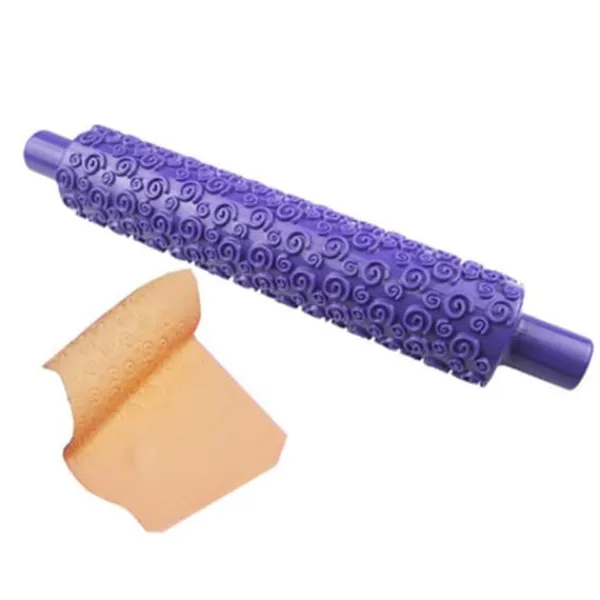 Kageruller>Bærbar præget fondant kagerulle - Non-stick kagedekorationsværktøj