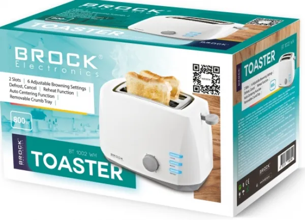 Brødristere, Raclettegrills Og Sandwichtoastere>Brødrister, BT1002 WH, Brock
