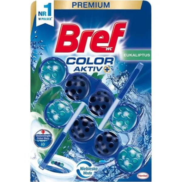 Rengøringsmiddel>Bref Color Aktiv+ Eucalyptus Vandfarvning Toiletbøjle 2 stk