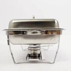 Buffetvarmer - Chafing Dish Bain-Marie - Sammenklappelig - Dobbelt rum - Rustfrit stål - Brændstofbrændere - 7,5 L - Sort Discount