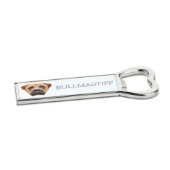 Cocktailshakers & Drinkudstyr>Bullmastiff, Bulmastiff - flaskeåbner med foto og inskription til Art-Dog øl