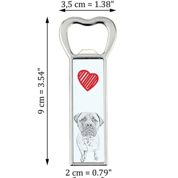Bullmastiff, Bulmastiff - flaskeåbner med en hund, personlig køleskabsåbner, unik gave til en mand fra Art-Dog Outlet