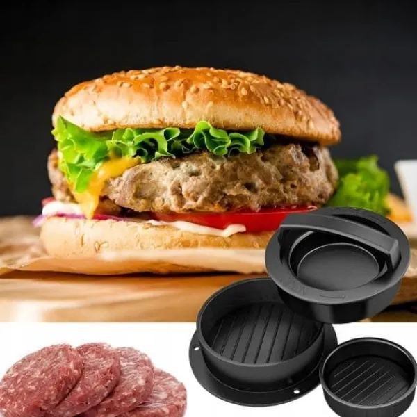 Pressere>Burgerpresse, formsæt, ABS-plast, sort