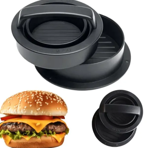 Pressere>Burgerpresse, formsæt, ABS-plast, sort