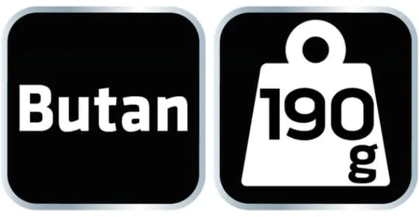 Portable Komfurer>Butangaspatron 190 g, genopfyldelig