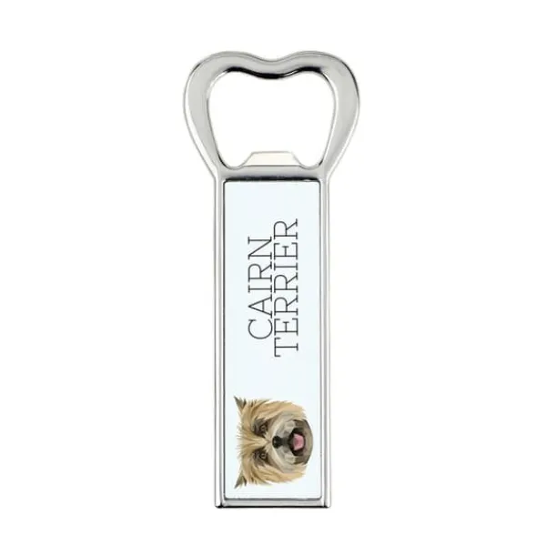 Cocktailshakers & Drinkudstyr>Cairn Terrier - flaskeåbner med foto og inskription til Art-Dog øl