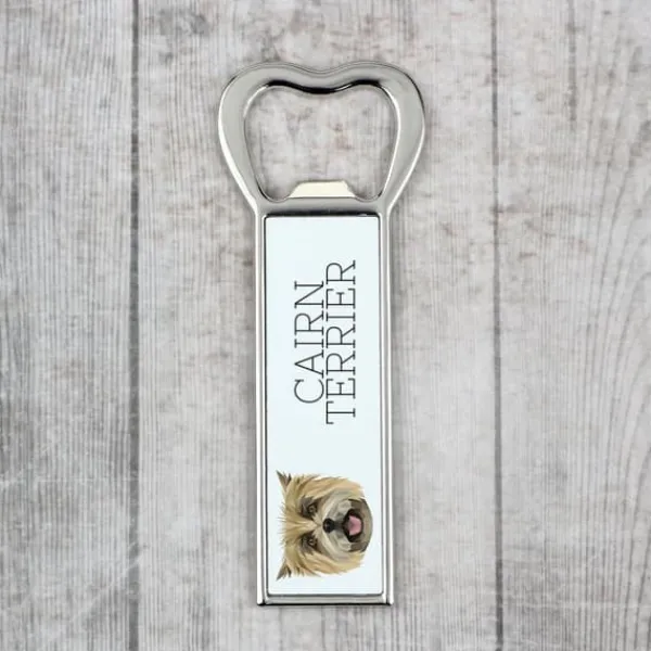 Cocktailshakers & Drinkudstyr>Cairn Terrier - flaskeåbner med foto og inskription til Art-Dog øl