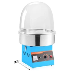 Maskiner Til Candyfloss>Candyflossmaskine - Elektrisk sukkerspindmaskine - 1000 W - Professionel - Låg - Skål i rustfrit stål - Sukkerske - Blå